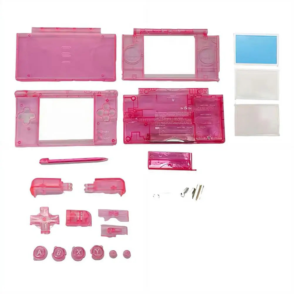 For Nintendo NDSL DS Lite Console Full Replacement Housing Shell Housing Case Cover with Buttons Screws Kit Transparent 1Set