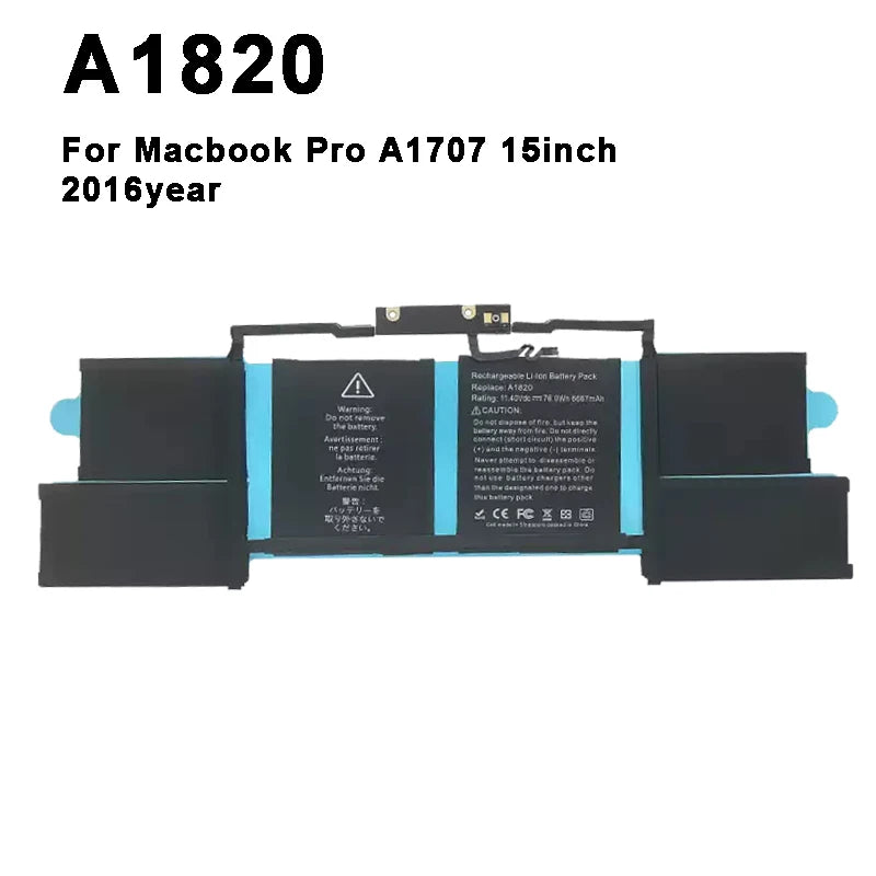 DXT New Laptop Battery For Macbook Pro 13 A1502 A1706 A1989 A2251 A2159 A2289 A2338 A2251 15 A1707 A1582 A1493 A1820 A1819