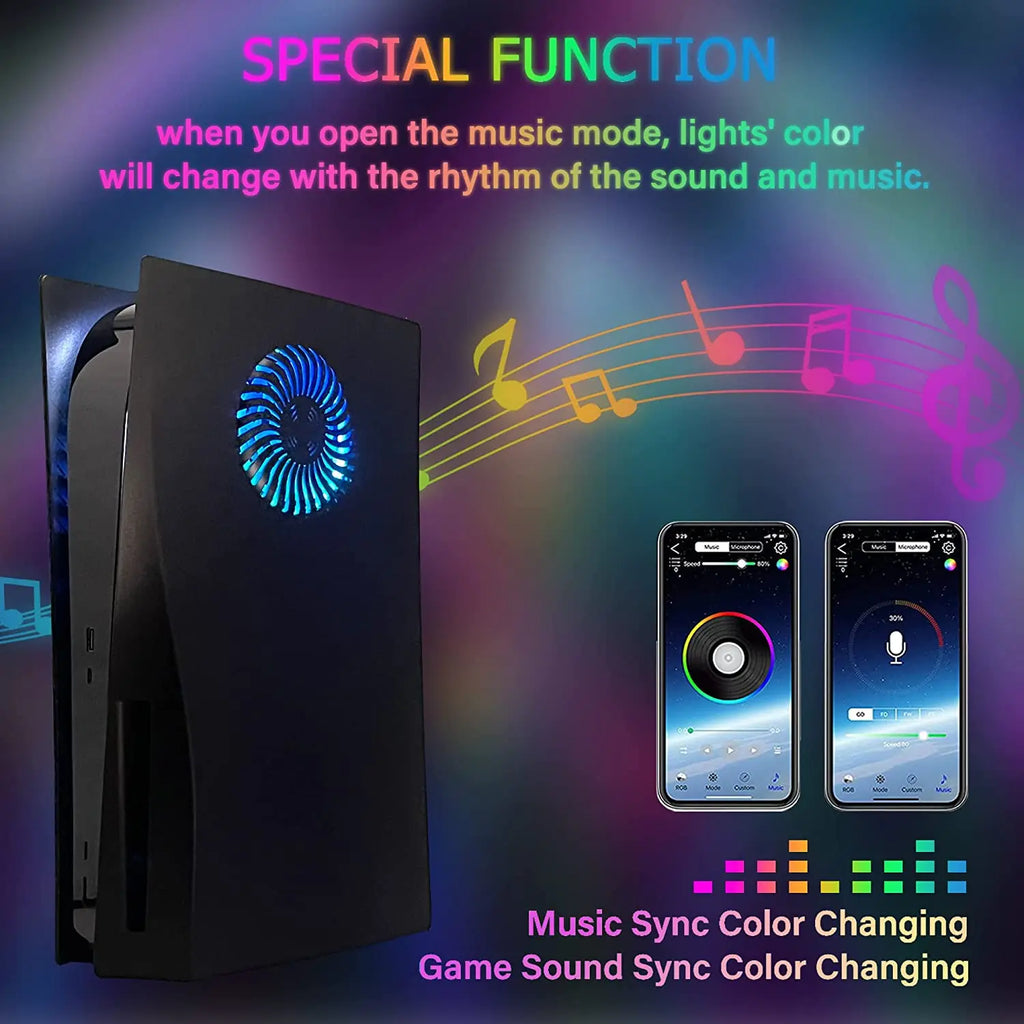 Replacement Faceplate Cooling Vents with RGB Light Strip LED