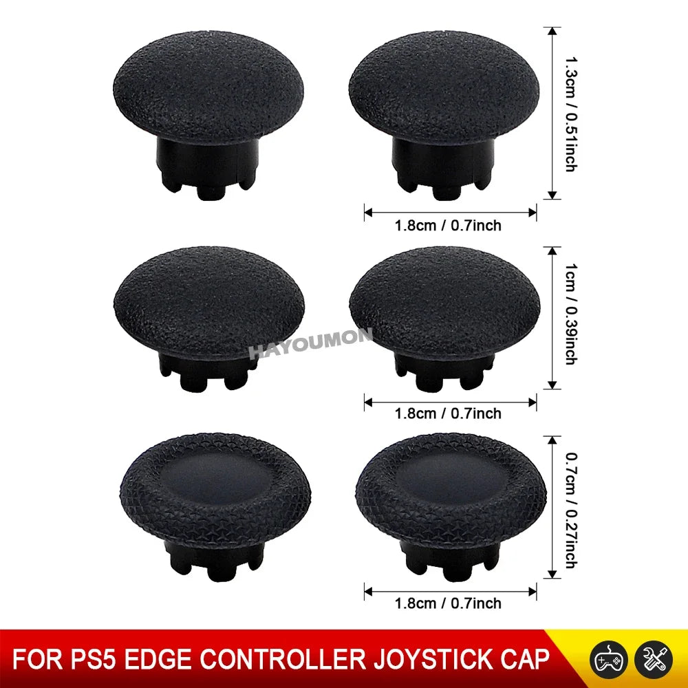 6PCS/Set White Black Replacement Thumbstick for PS5 Edge Con