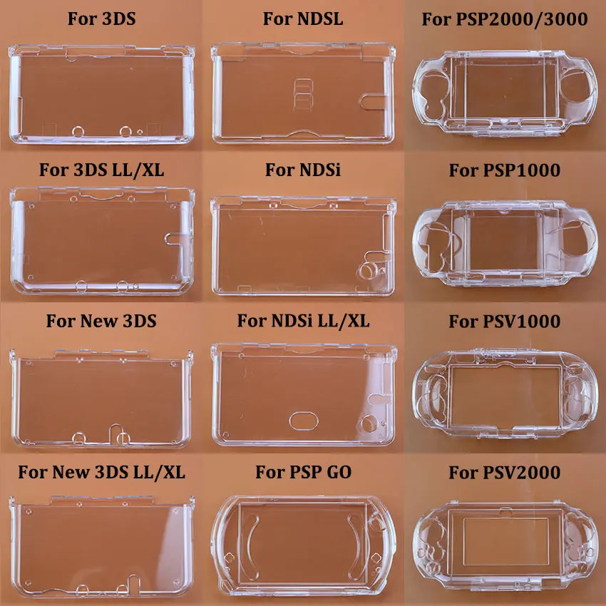 1pcs Plastic Clear Crystal Hard Shell Case Cover For 3DS New