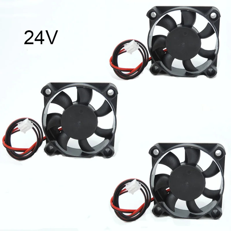 DC 5010 5V/12V/24V Computer CPU Cooler Mini Cooling Fan 50MM Small Exhaust Fan for 3D Printer 2 Pin 50x50x10mm W1