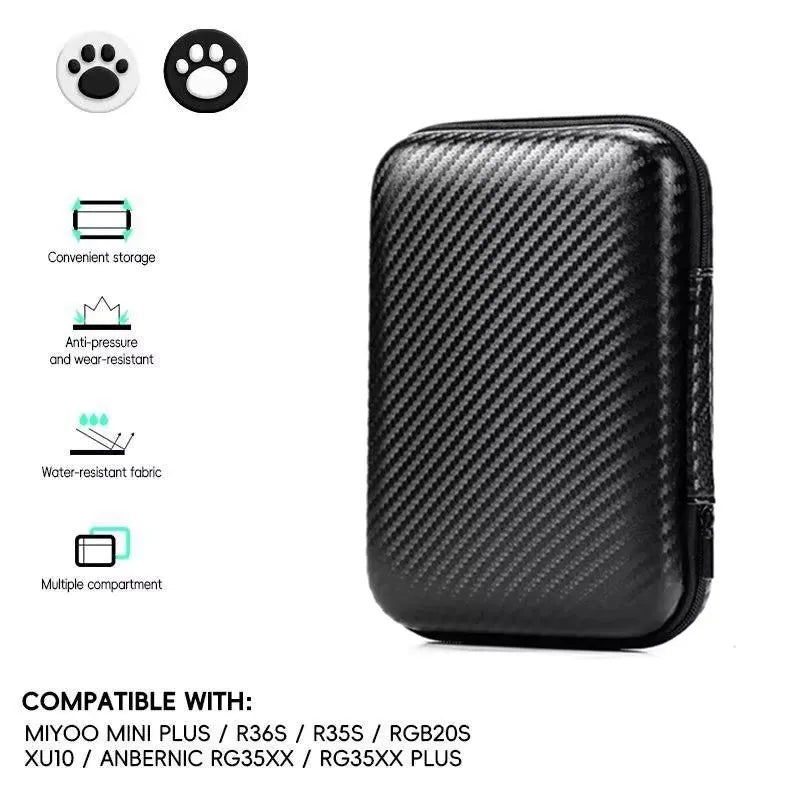For R36S/R35XX Game Console Storage Bag EVA Hard Portable Protective Case Accessories R36S Silicone Cover Screen Protector Film