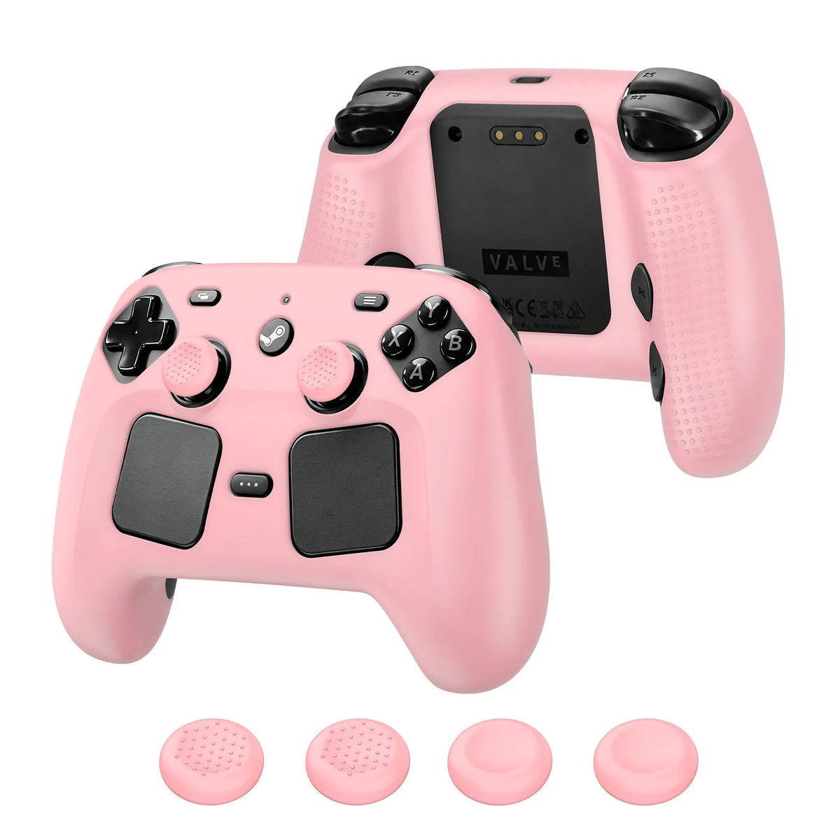 Silicone Game Controller Case With Joystick Cap For Steam Co