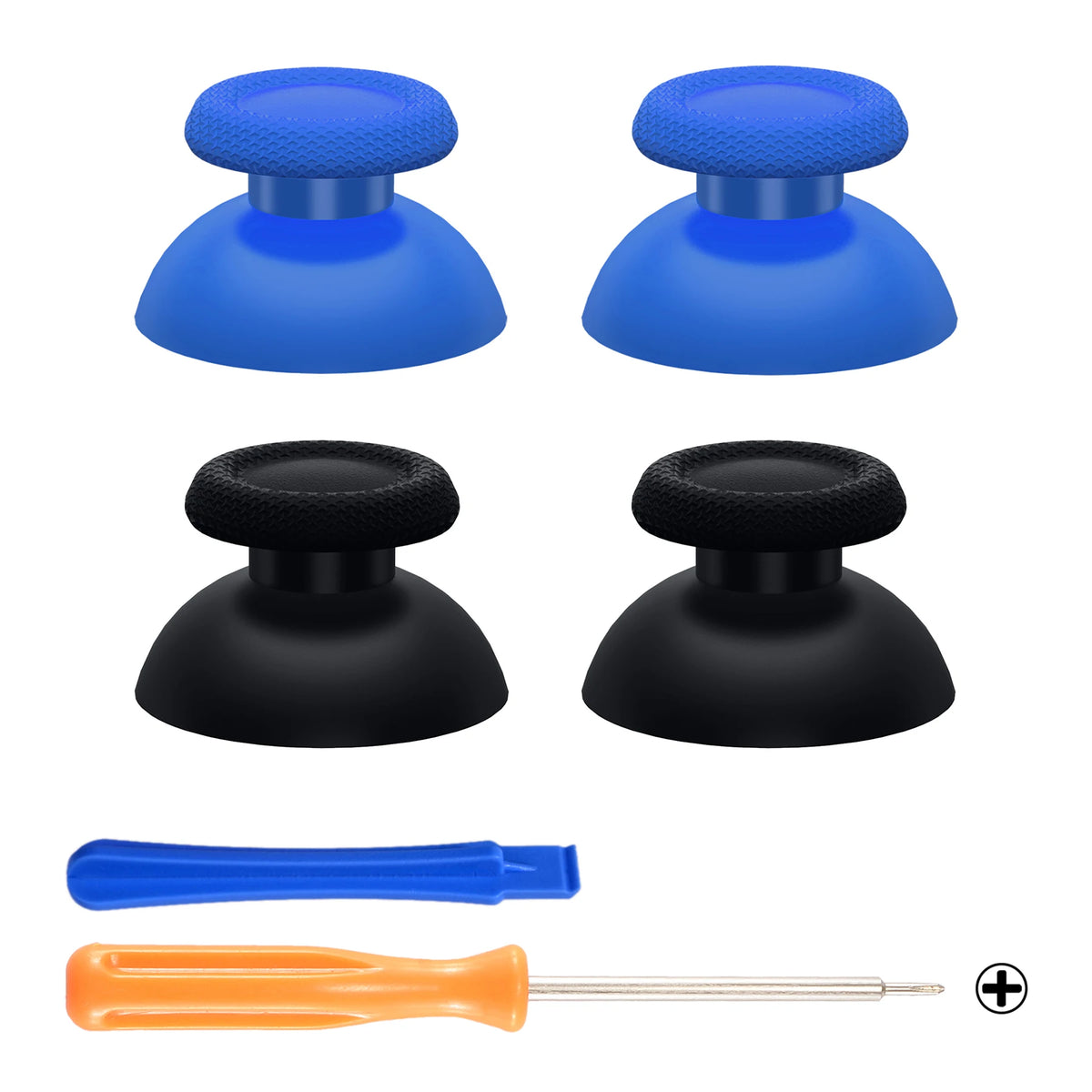 eXtremeRate Black 2 Pairs Universal Replacement Thumbsticks for PS5 for PS4 All Model Controllers Custom Analog Stick Joystick