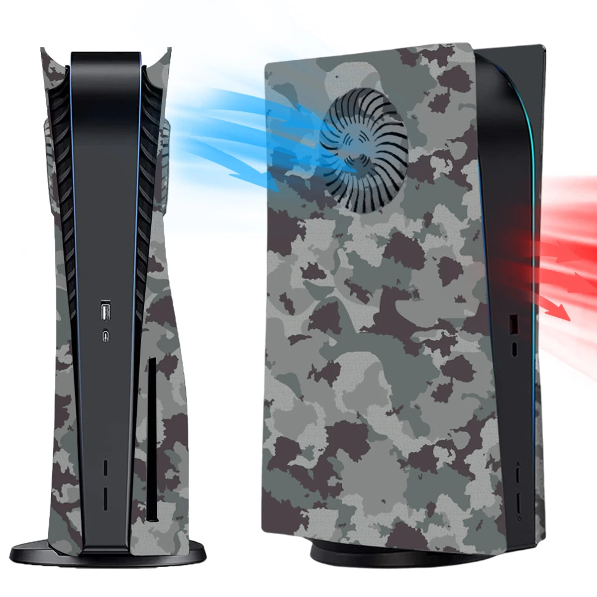 Cooling Vent Face Plate Console Cover Skin for PS5 Disc Edition Plate Shell Hard Shockproof Case with Cooling Vent for PS5