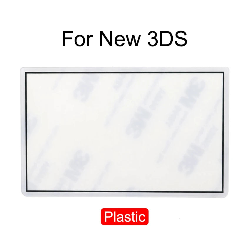 YuXi Plastic & Glass Upper Screen Lens Cover For New 3DS Top LCD Screen Protector Panel Top Surface W/ Adhesive