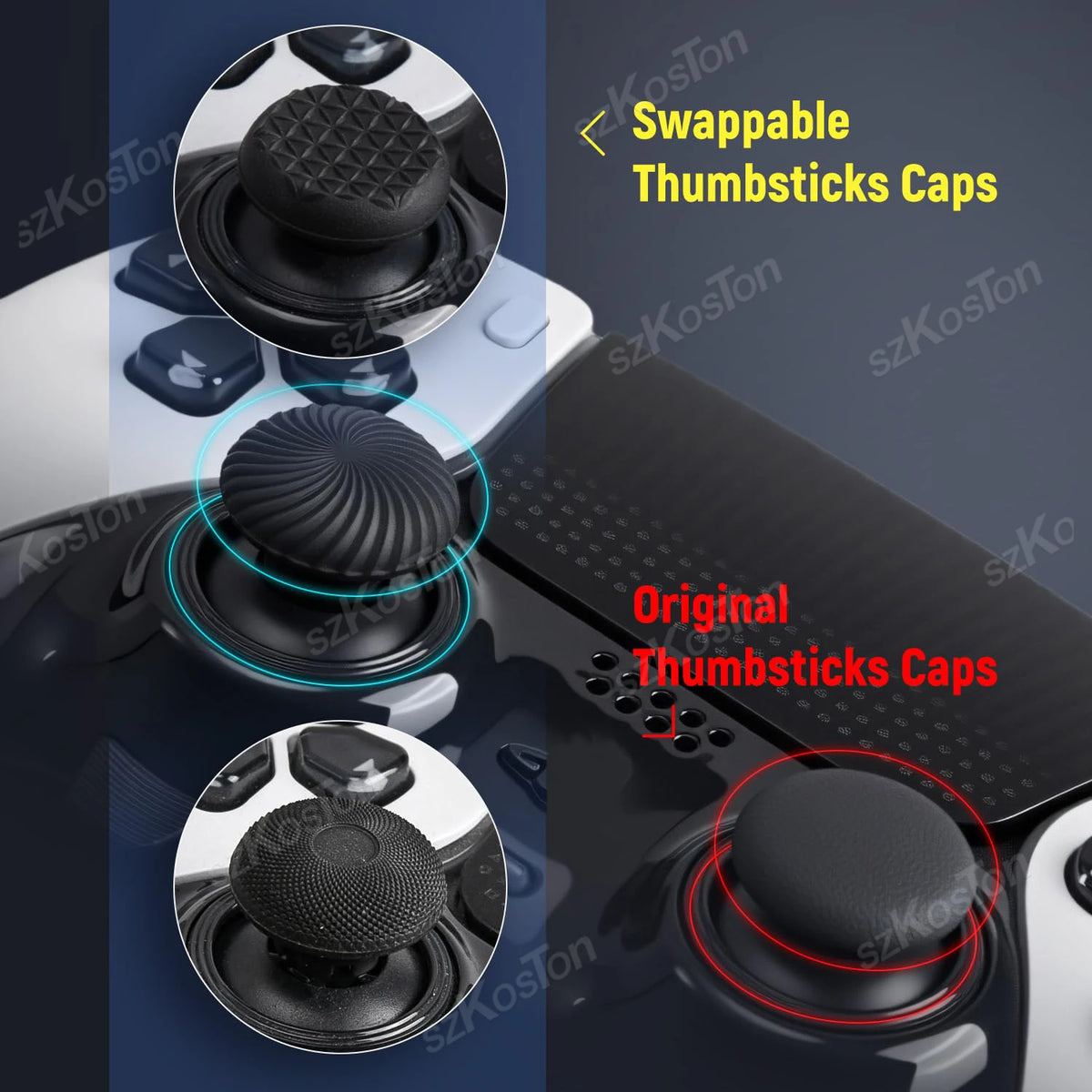 Replacement Thumbstick Caps for PS5 PS4 Controller Analog Jo