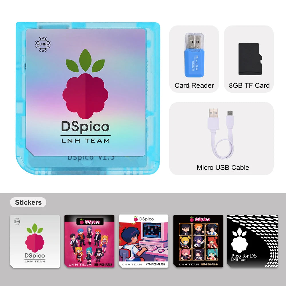 Colorful RP2040 Dspico Game Card Reader MicroUSB White PCBA for Nintendo NDS NDSL DSi 3DS NEW 3DS XL Consoles