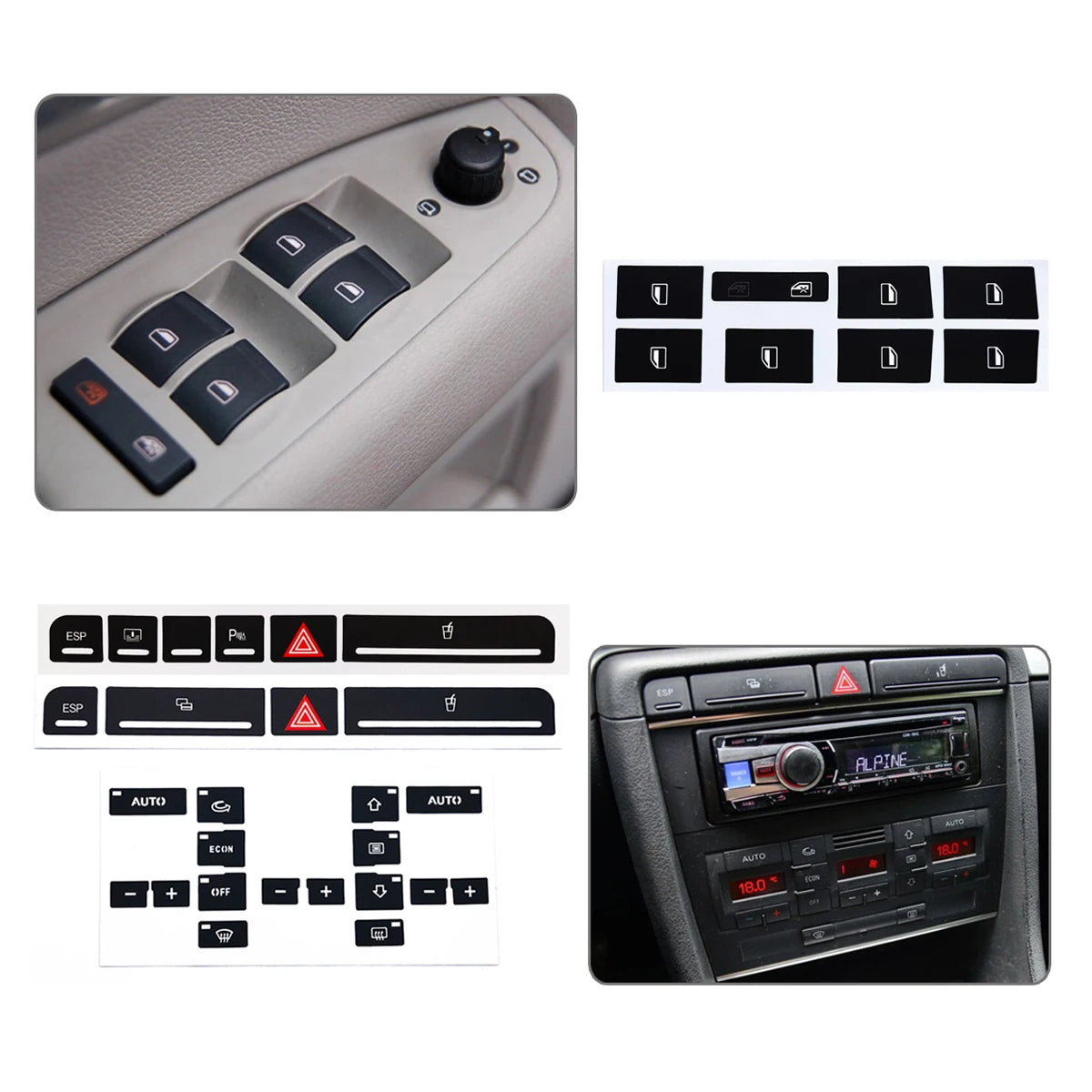 For Audi A4 B6 B7 Repair Sticker 2000 To 2008 Power Window S