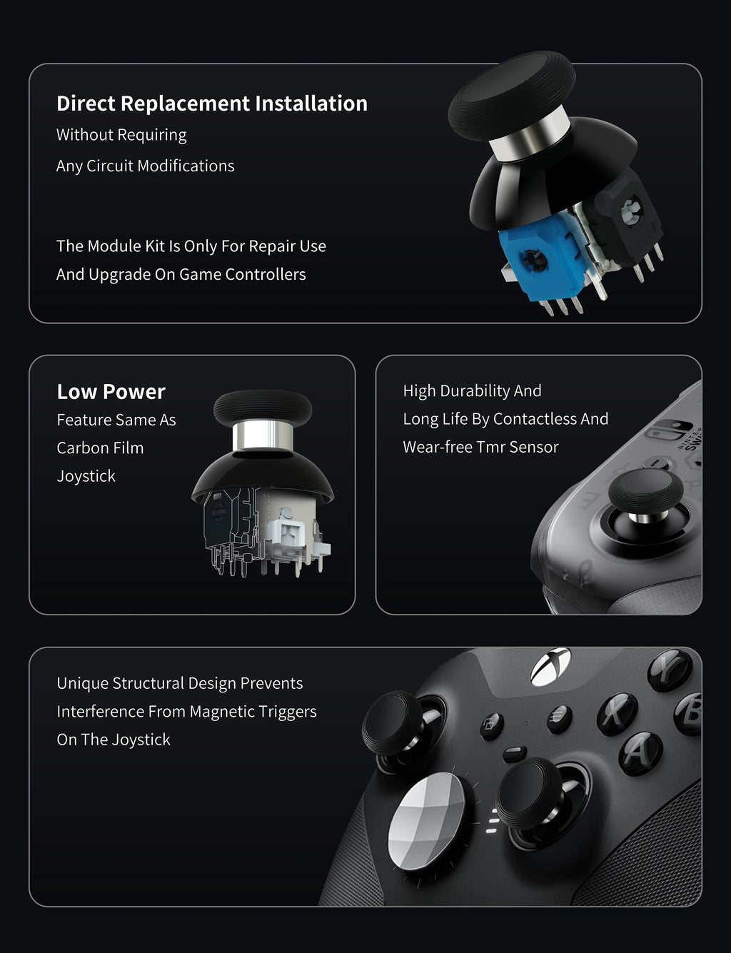 GuliKit NS55 720 Tension Adjustable TMR Joystick for Switch 
