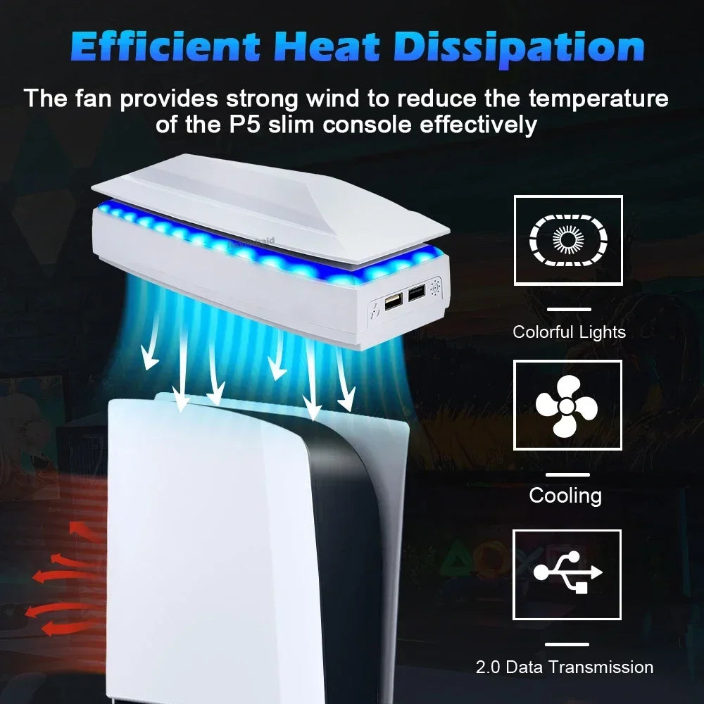 New Top Dust-proof Heat Dissipation Fan for PS5 Slim Console