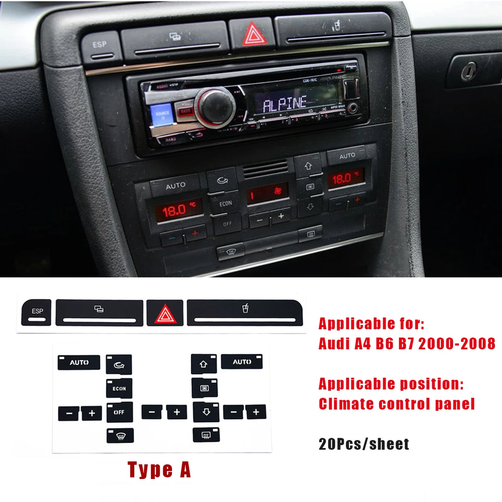 For Audi A4 B6 B7 Repair Sticker 2000 To 2008 Power Window S