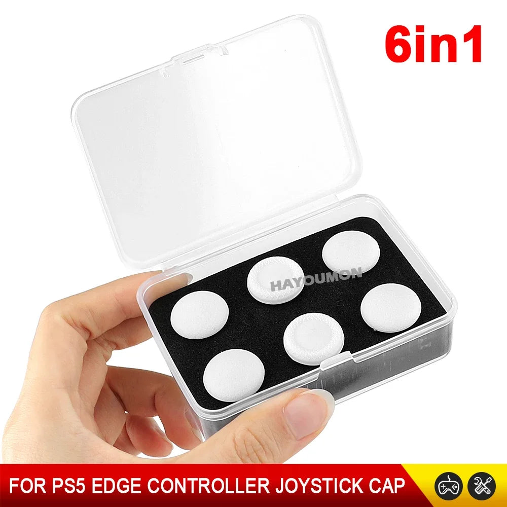 6PCS/Set White Black Replacement Thumbstick for PS5 Edge Con